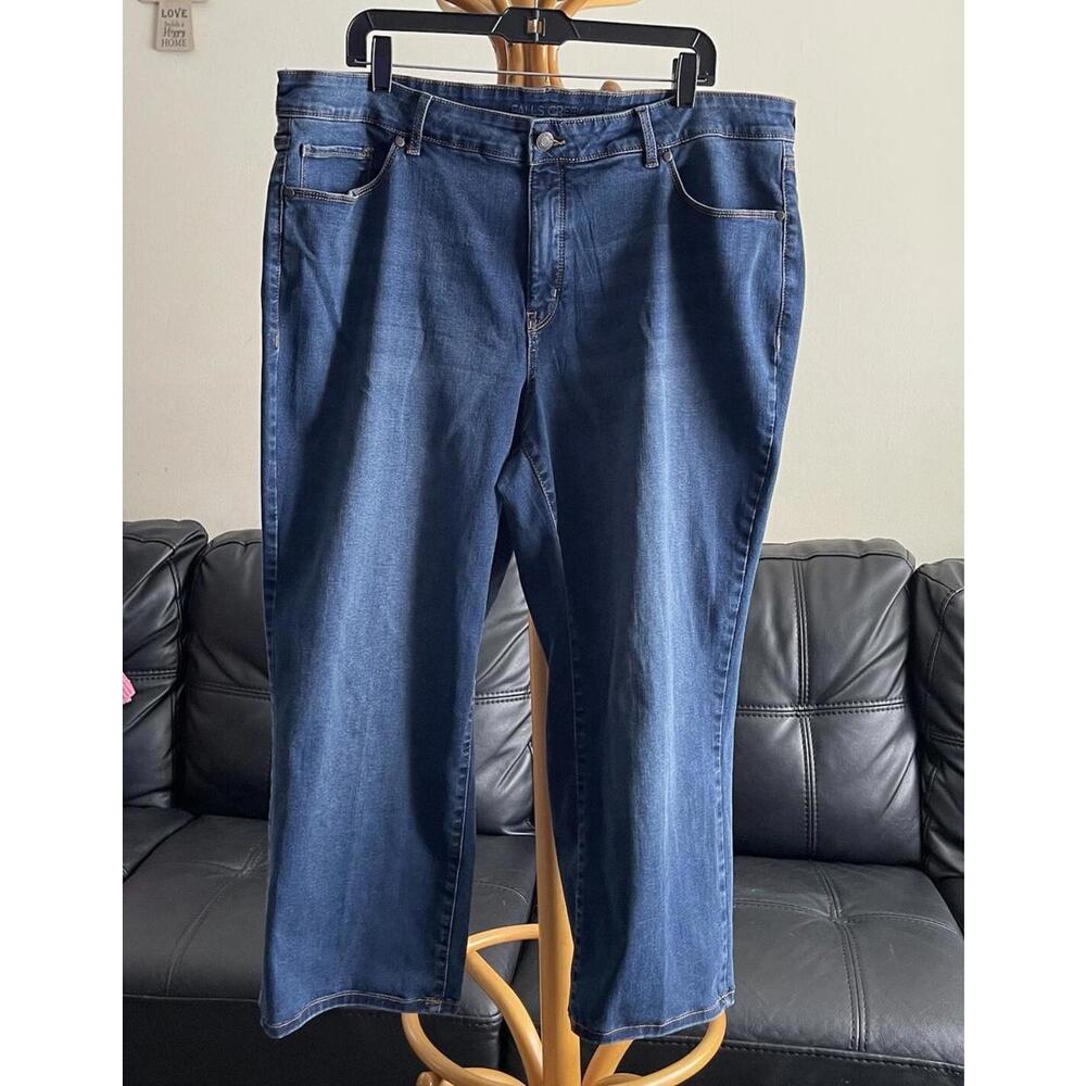 Women's Plus Size 22 Falls Creek Cropped Straight Stretch Denim Jeans